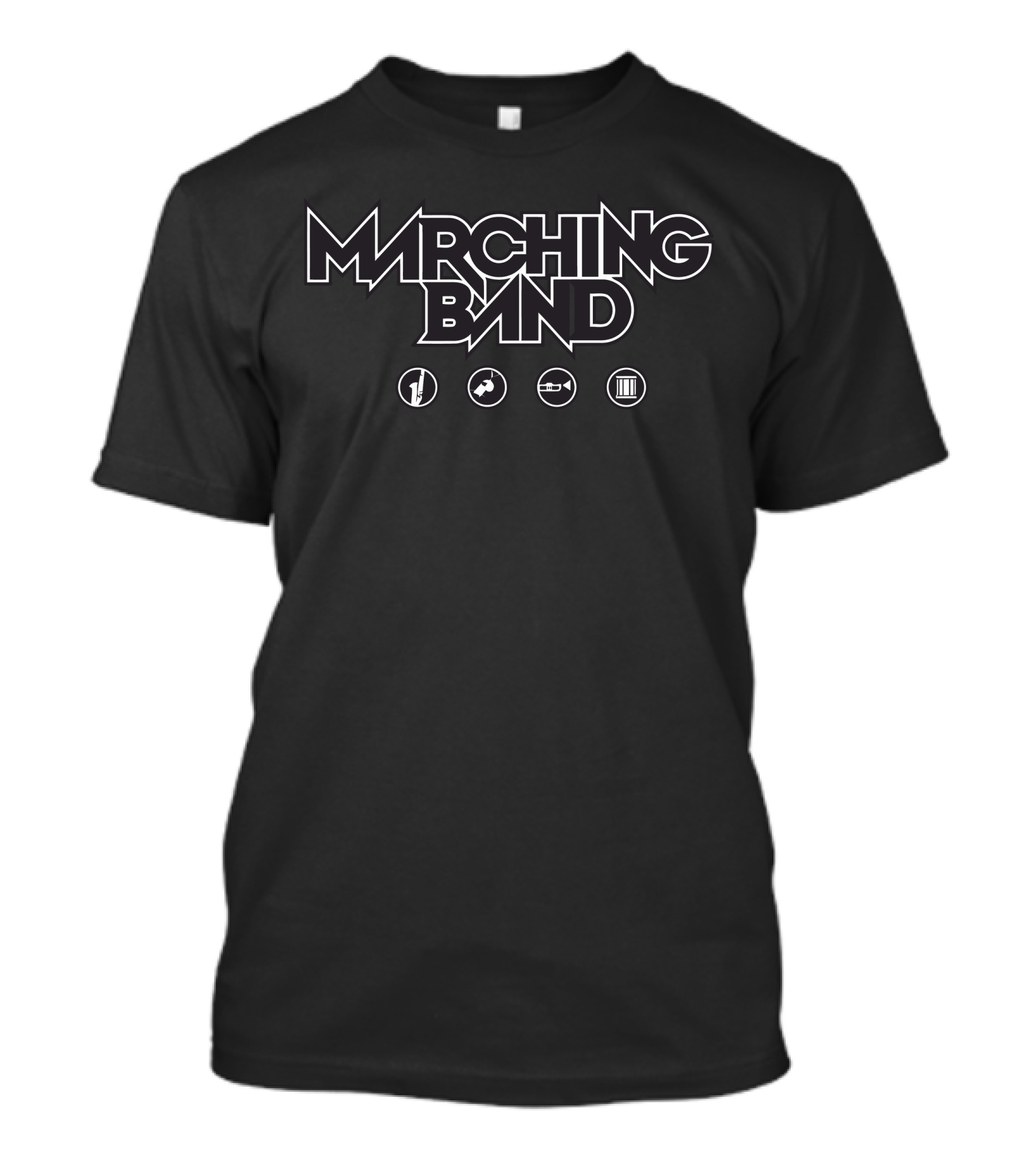 MARCHING BAND ICONS TRUMPET DRUMLINE SAXOPHONE TUBA T-Shirt