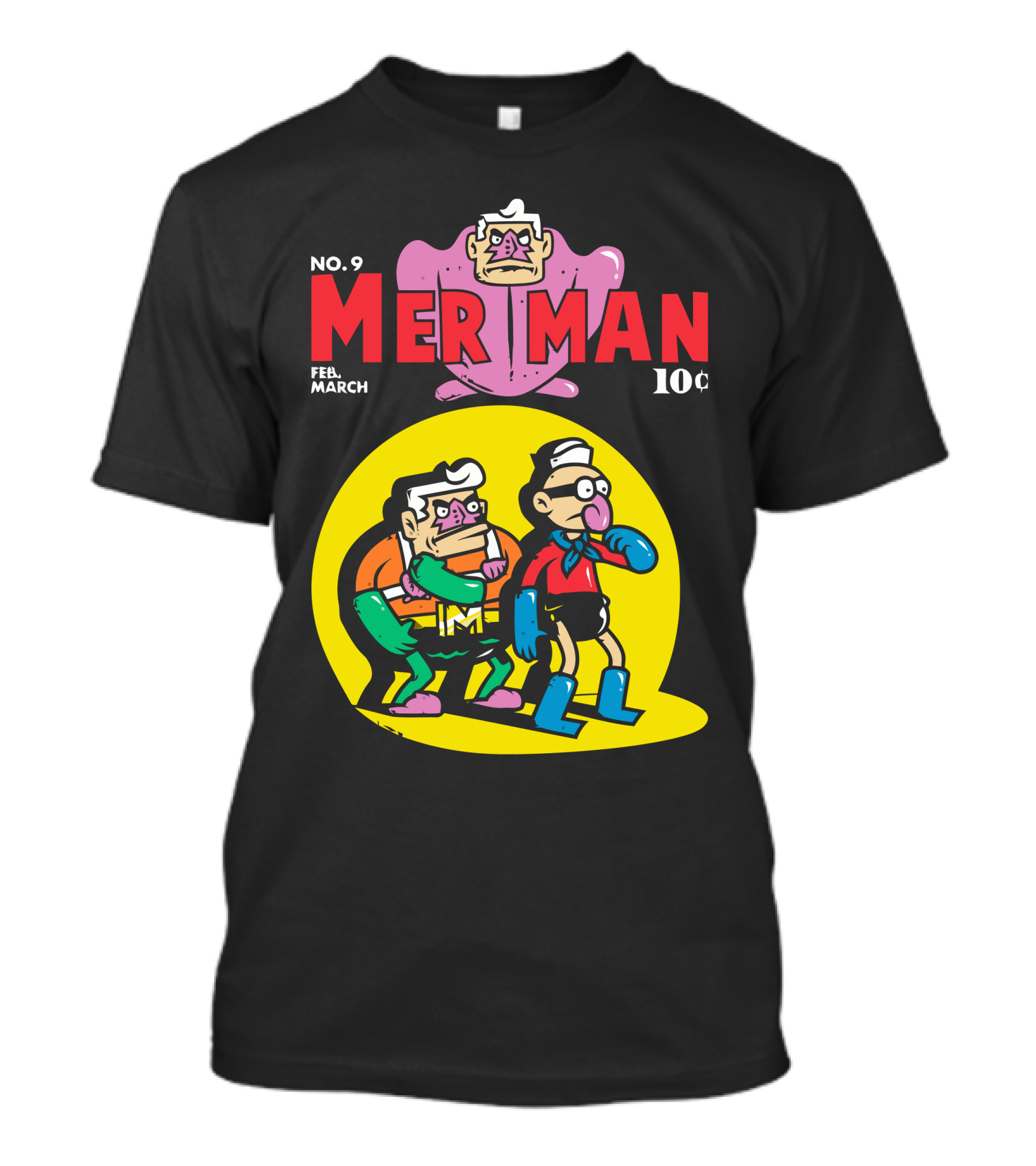 Merman No. 9 Feb March 10¢ Comic Cover Style Retro Cartoon Characters T-Shirt