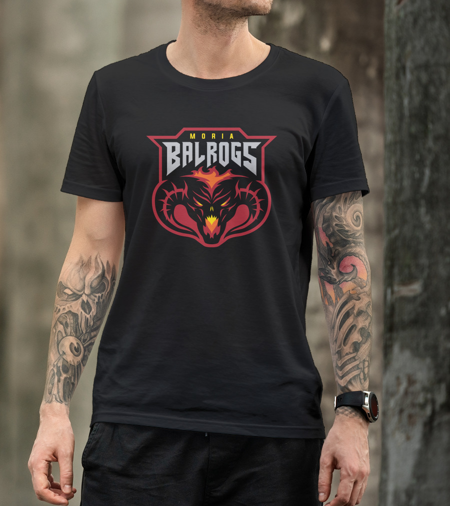 Moria Balrogs Fiery Demon Emblem T-Shirt