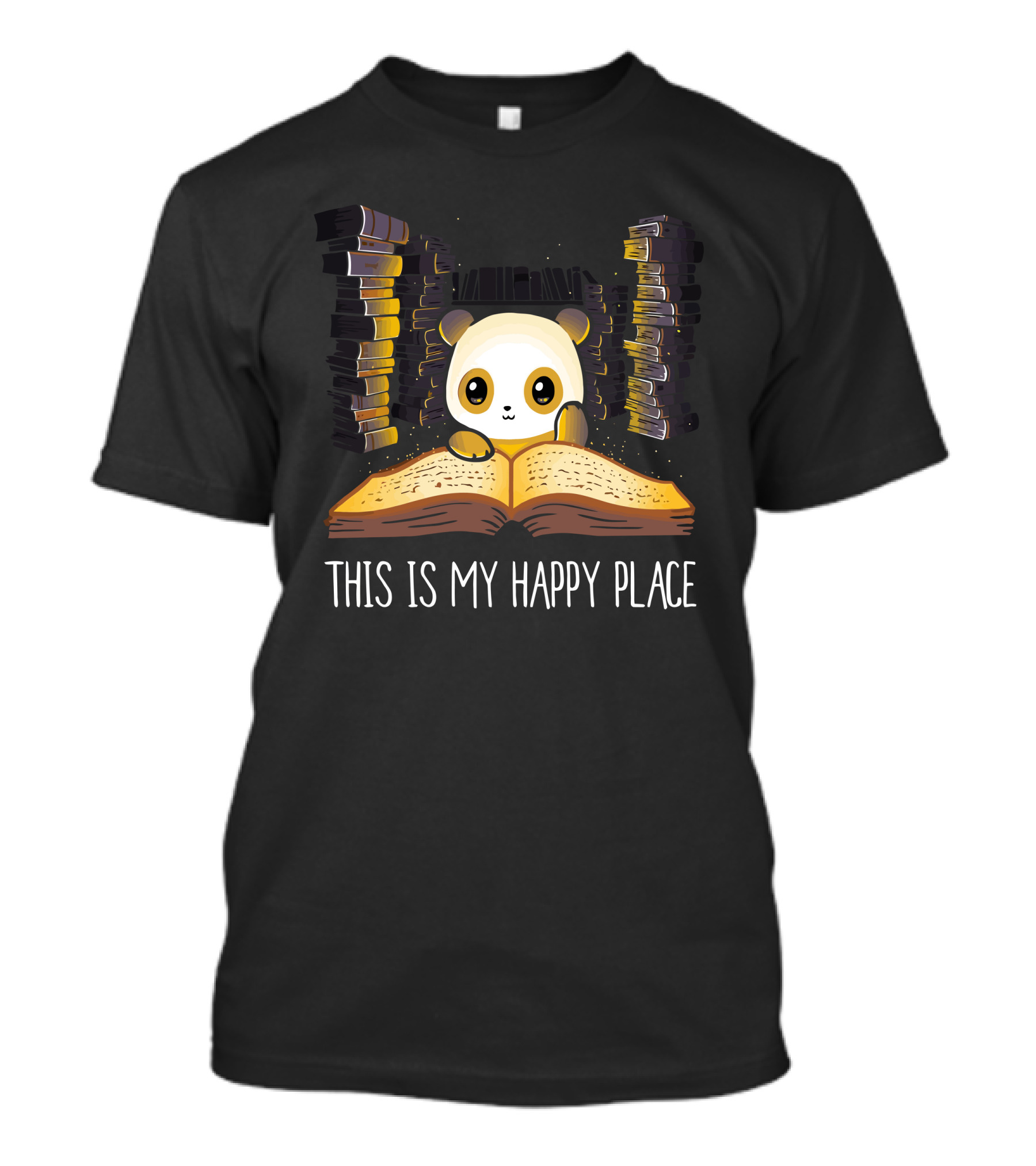This Is My Happy Place Panda With Books T-Shirt