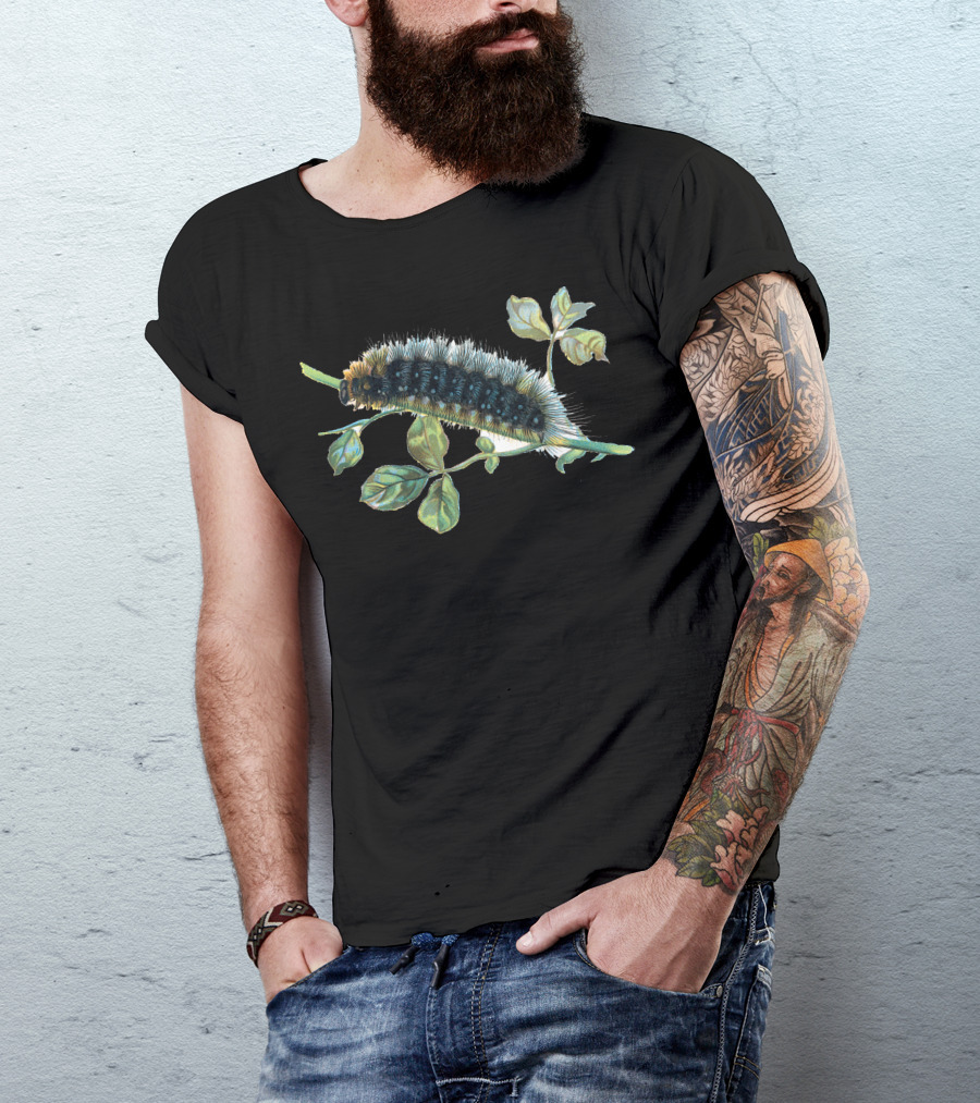 Natura Animal Green Foliage Caterpillar On Branch T-Shirt