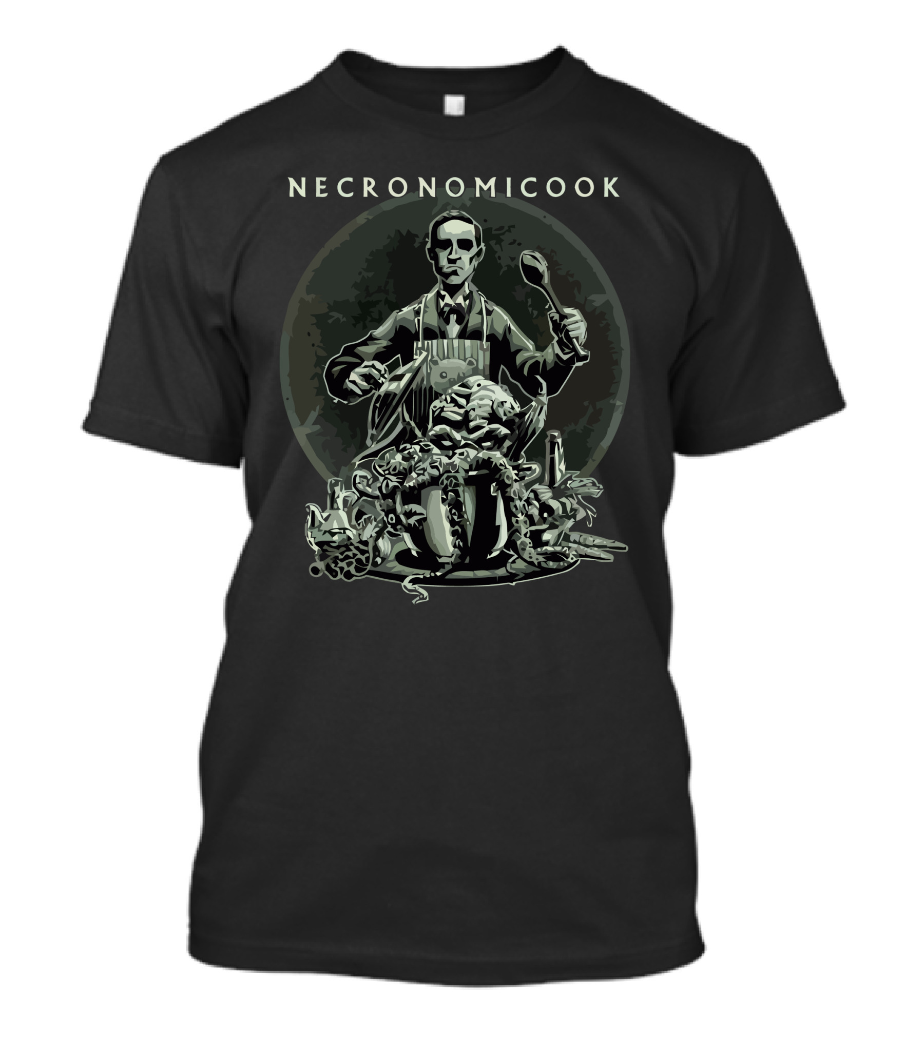 Necronomicook Lovecraftian Chef With Creepy Culinary T-Shirt