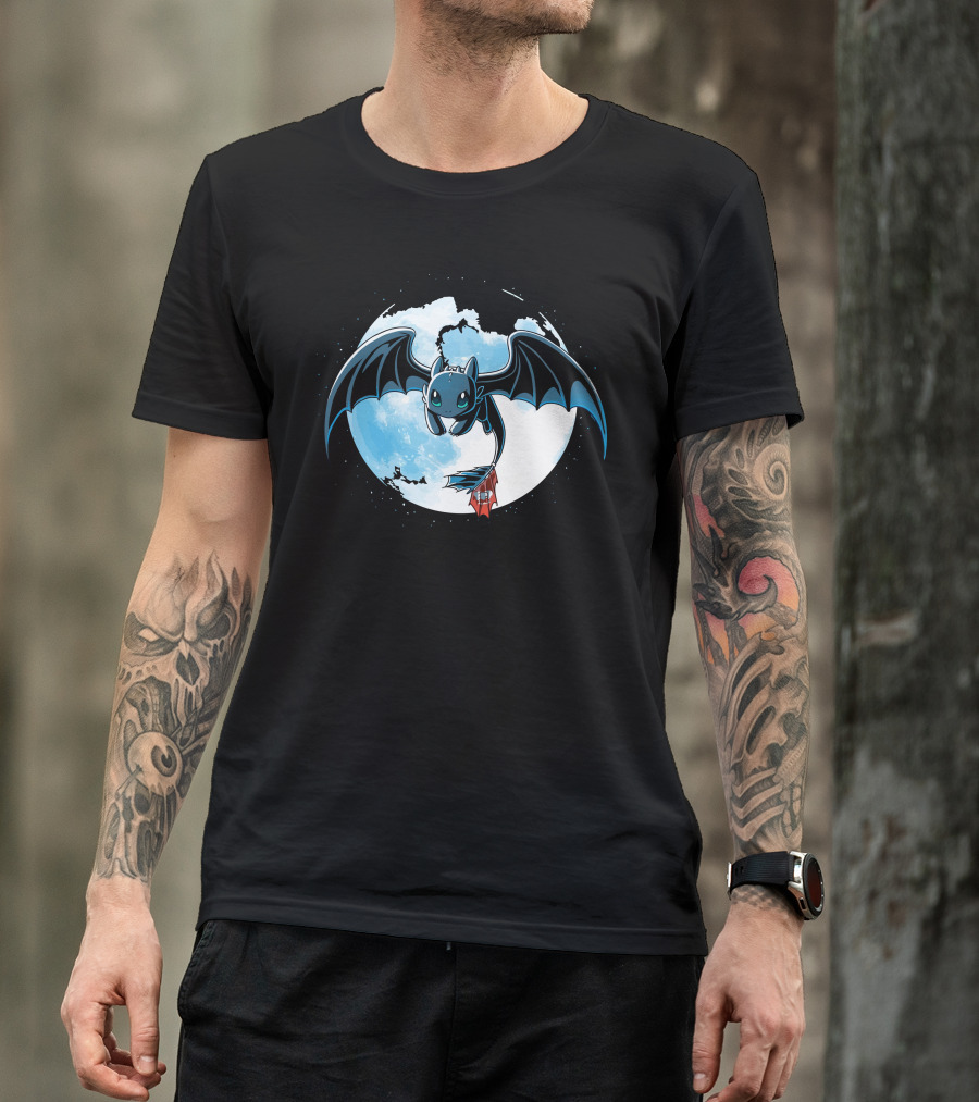Night Fury How To Train Your Dragon Moon Flight T-Shirt