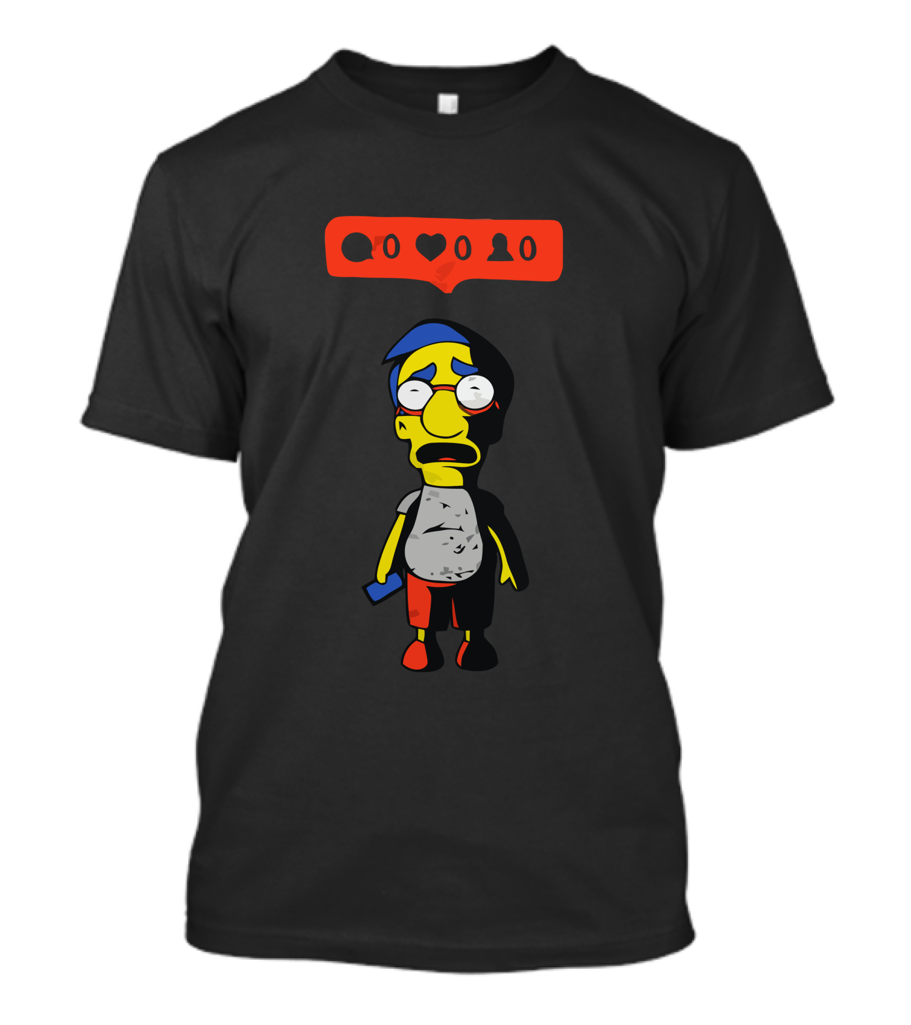 Nobody Likes Him Zero Interaction Cartoon Character With Phone T-Shirt