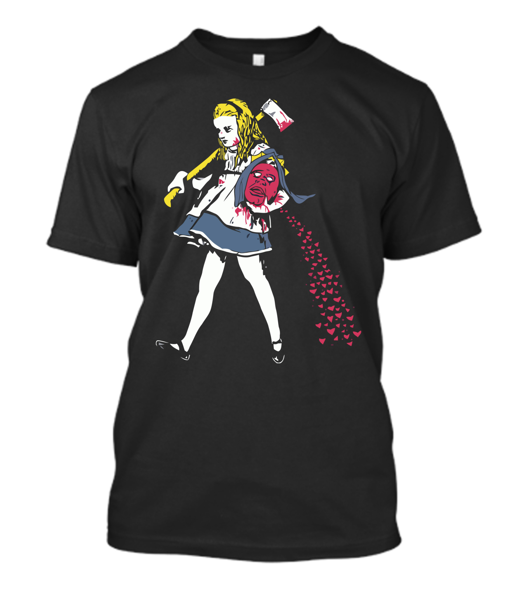 Off With Her Head Alice With Axe And Hearts T-Shirt