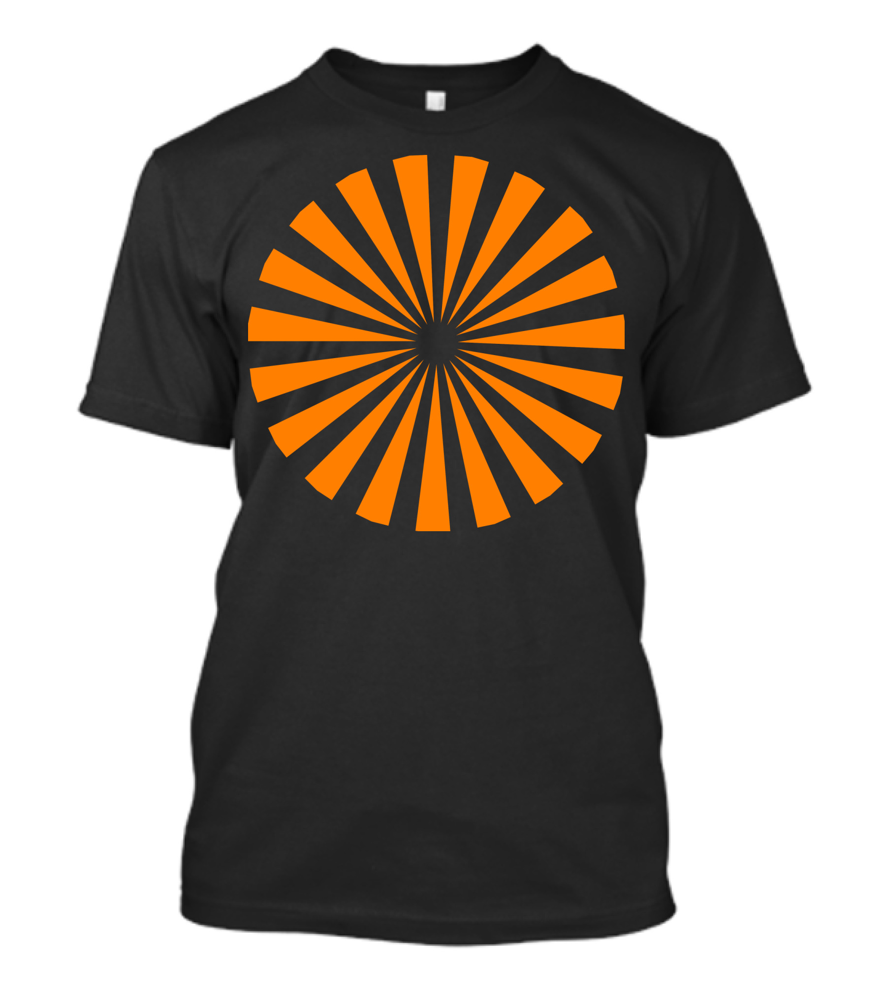 Orange Vec Sunburst Radiating Stripes T-Shirt