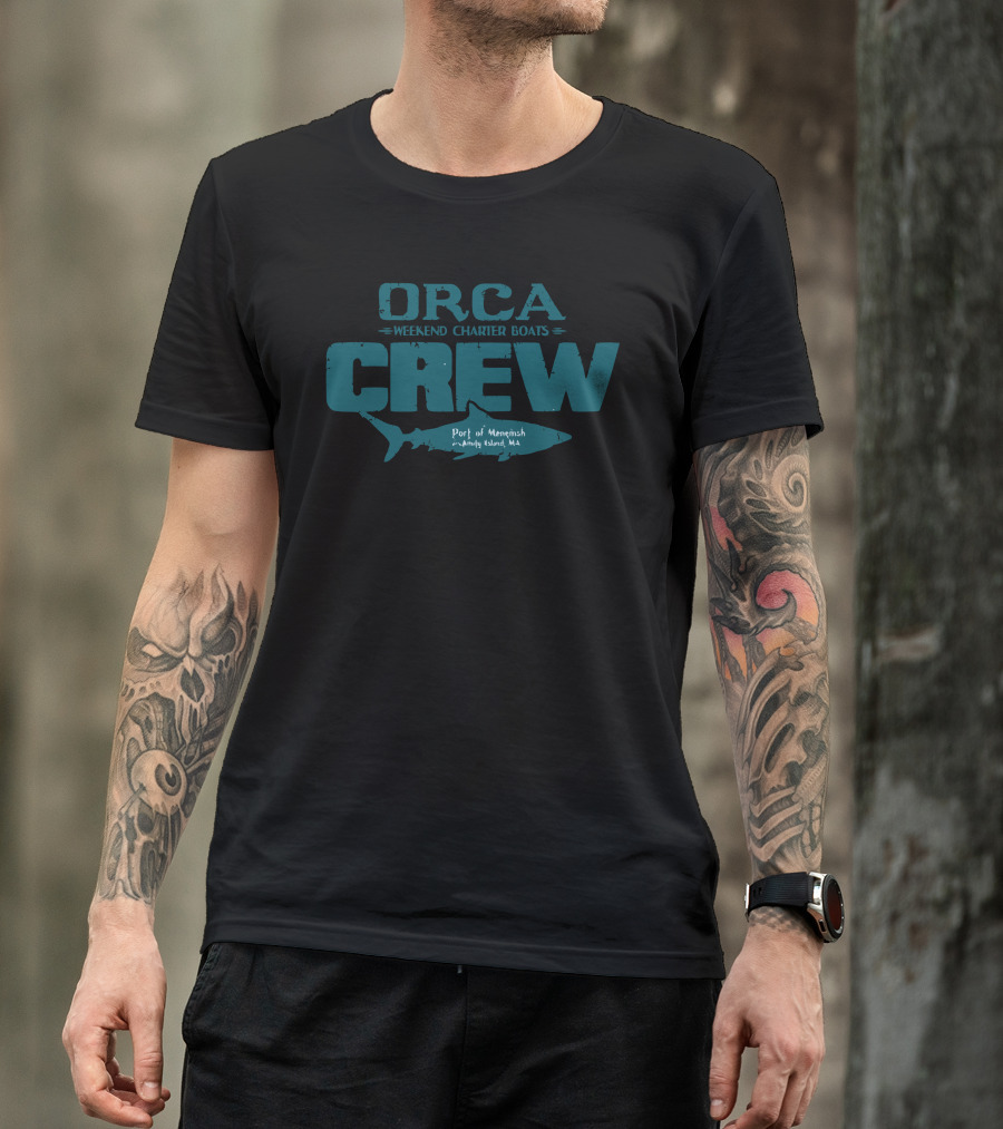ORCA WEEKEND CHARTER BOATS CREW Port Of Amity Island MA T-Shirt