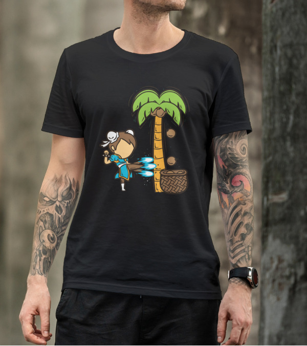 Part Time Job Coconut Farm Fighter Kicking Coconuts T-Shirt