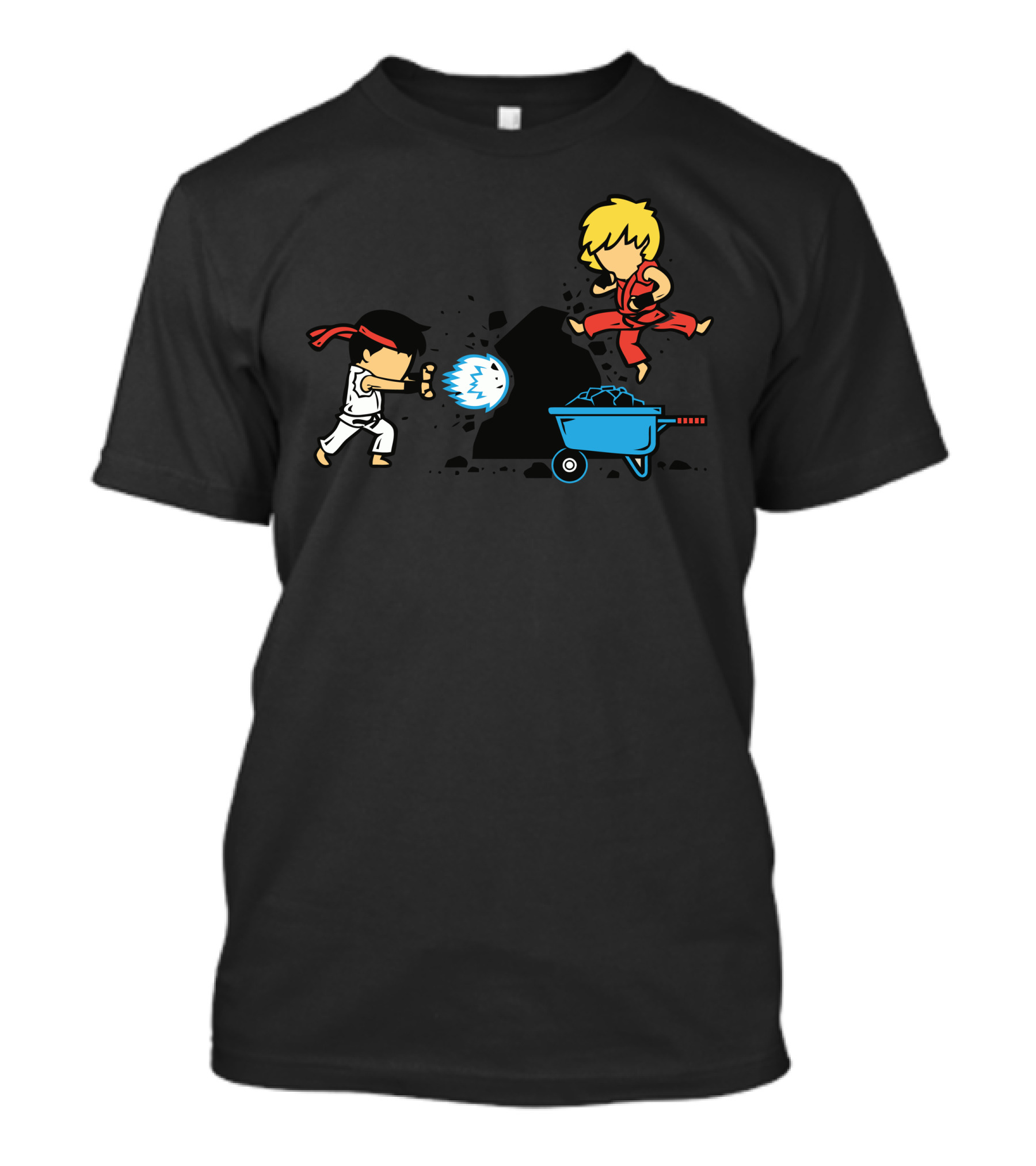 Part Time Job Rock Construction Hadouken Karate Fighters Wheelbarrow T-Shirt