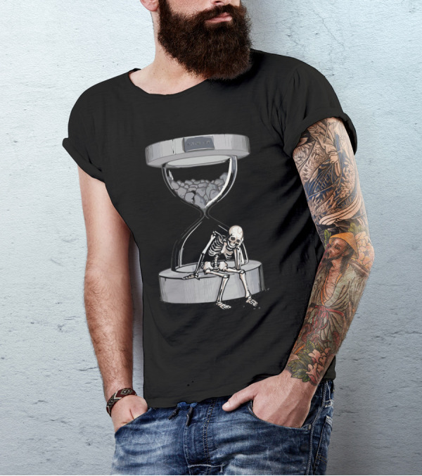 Please Wait Skeleton Hourglass T-Shirt