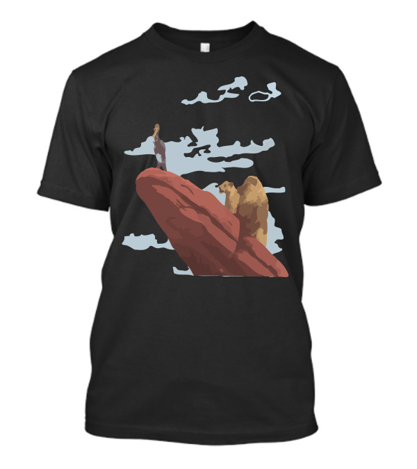 Pride Rock Lion King Scene With Mufasa And Simba T-Shirt