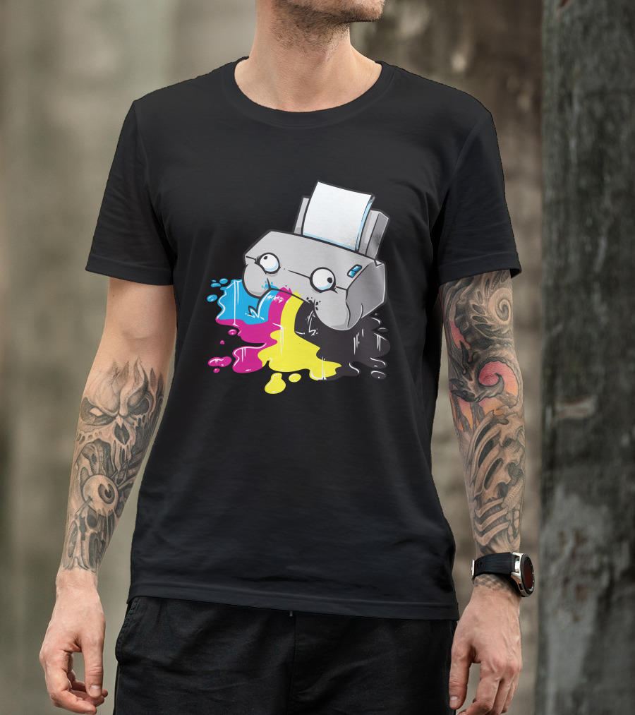 Puker Printer Rainbow Ink Spill T-Shirt