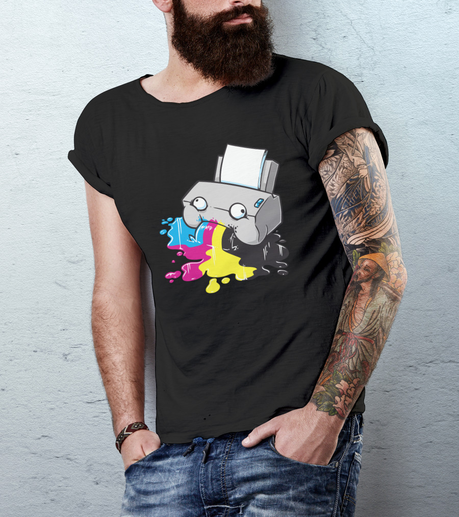 Puker Printer Rainbow Ink Spill T-Shirt