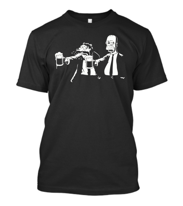 Pulp Simpson Homer And Barney Beer Scene T-Shirt