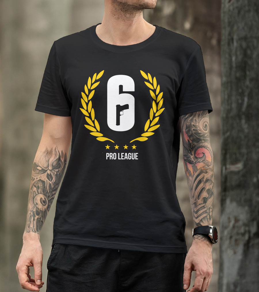 Rainbow Six Siege Pro League Logo Laurels Gun Emblem T-Shirt