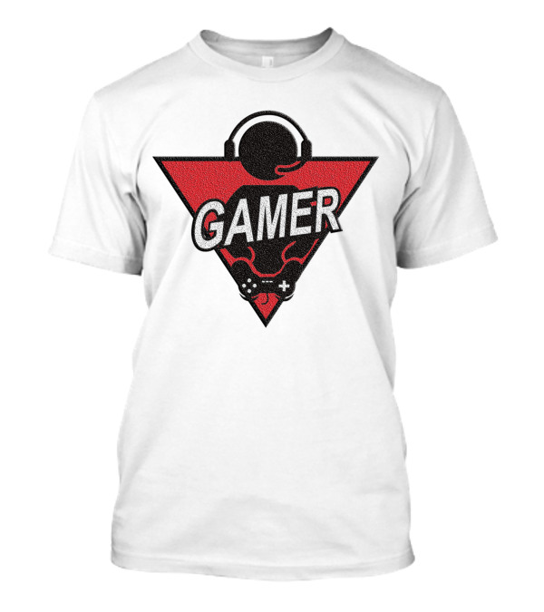 Gamer Headset Controller Triangle Red T-Shirt