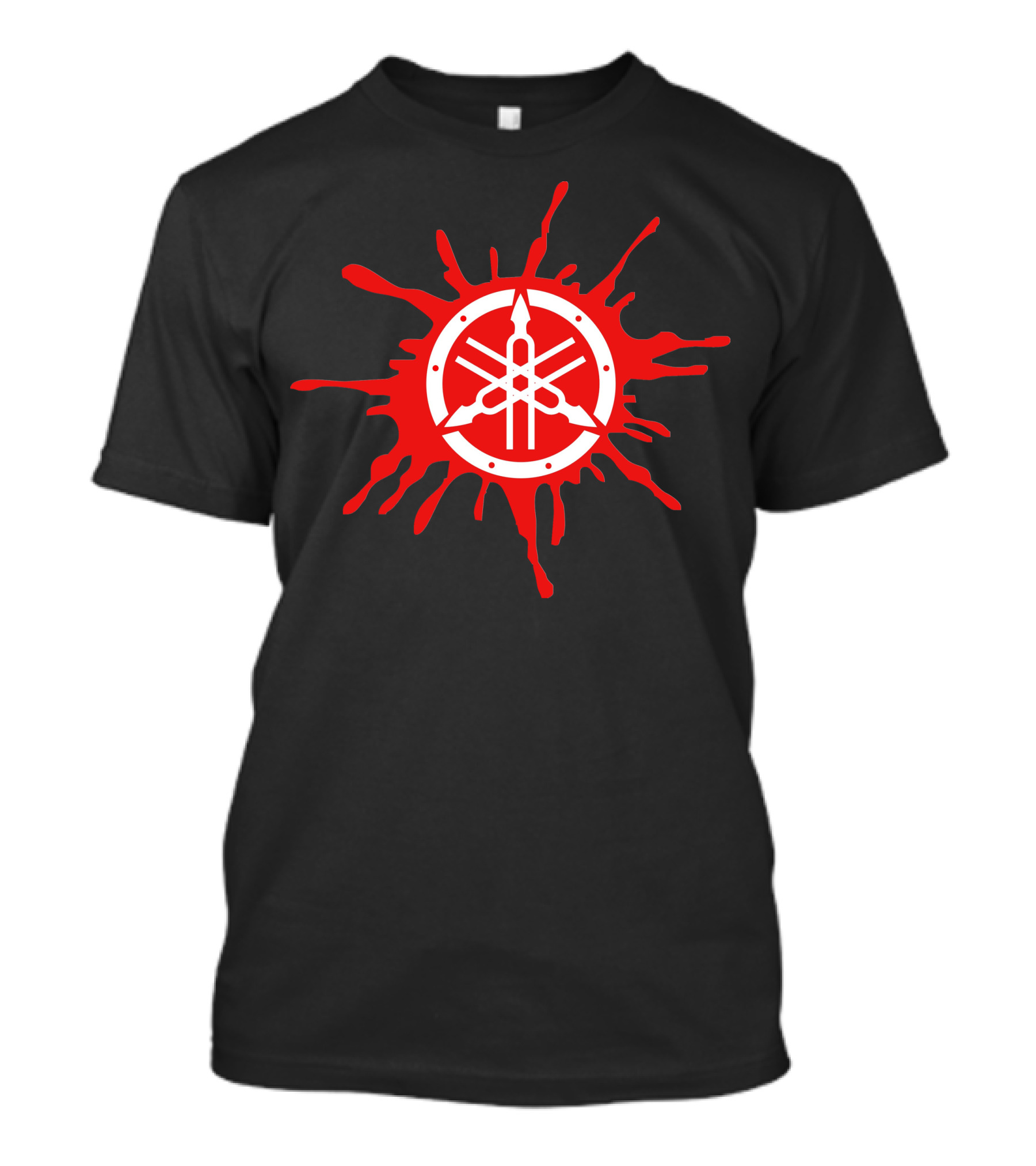 Red Yamaha Splatter Emblem T-Shirt