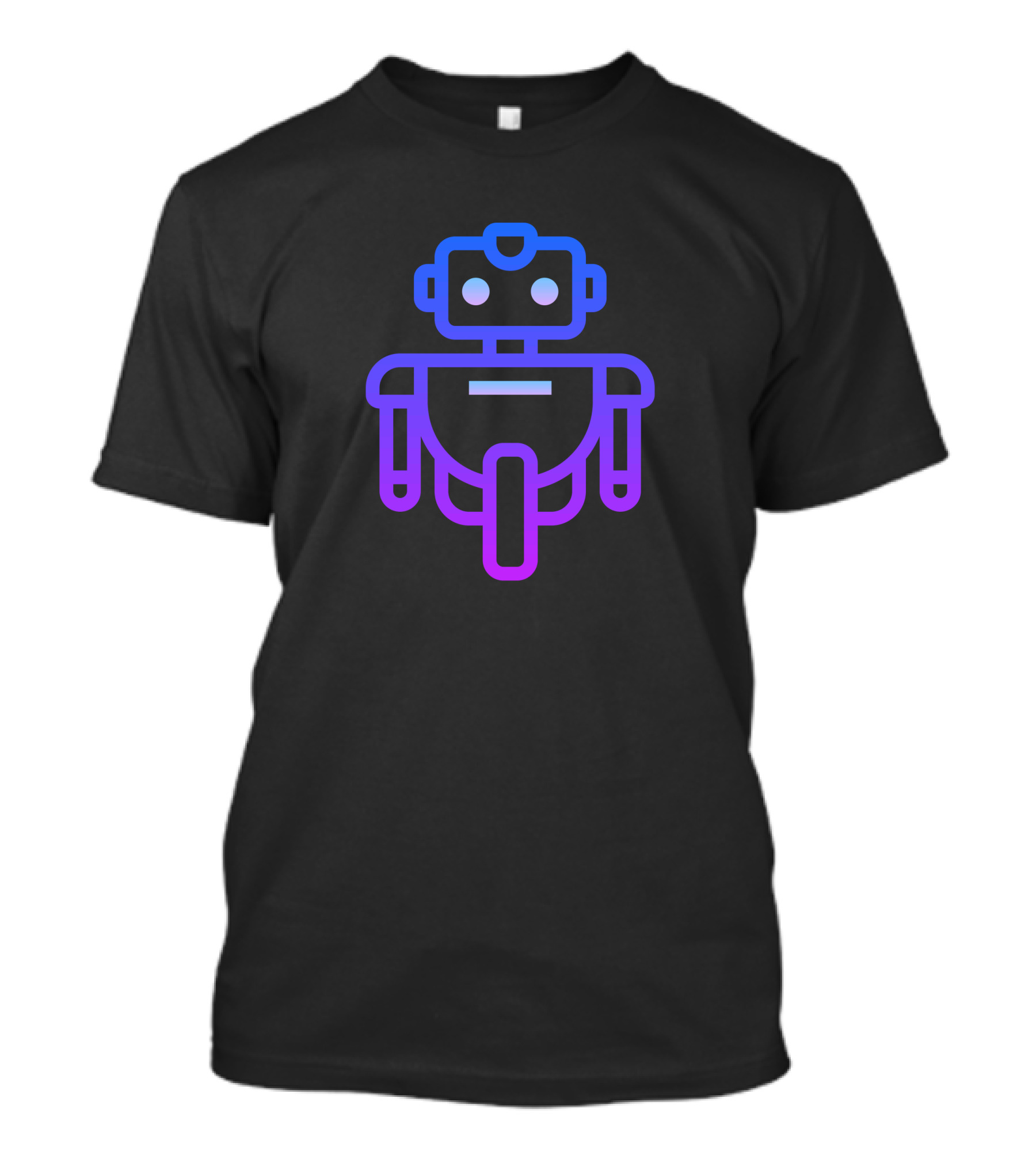 Robot Andro Futuristic Gradient Blue And Purple T-Shirt