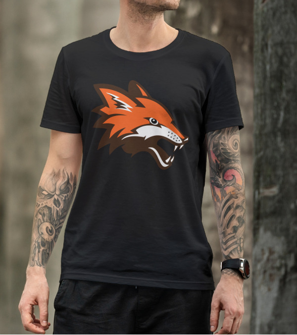 Vpn Orangge Fierce Orange Fox Head Emblem T-Shirt