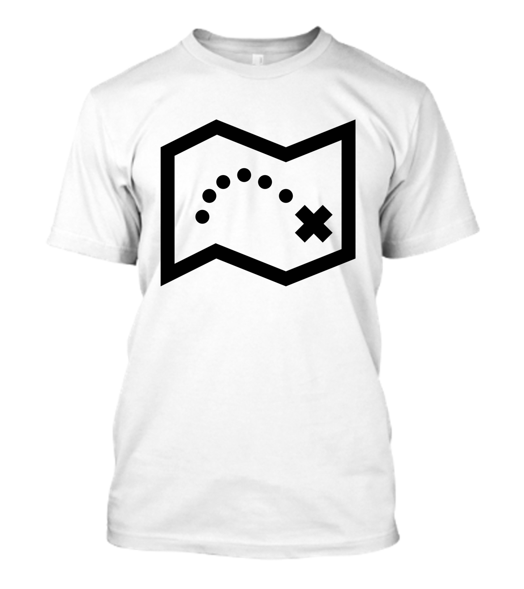 Way Marks Map With Route And Destination X T-Shirt