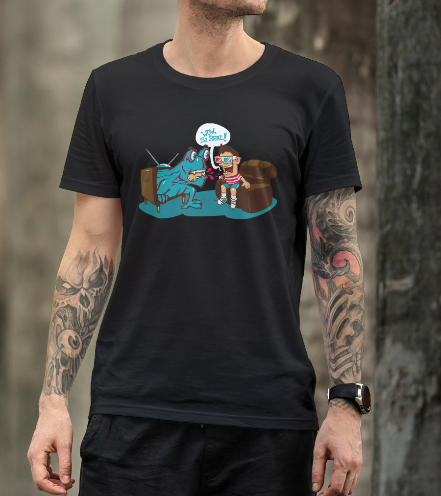 3D Wow So Real Retro Kids TV Adventure T-Shirt