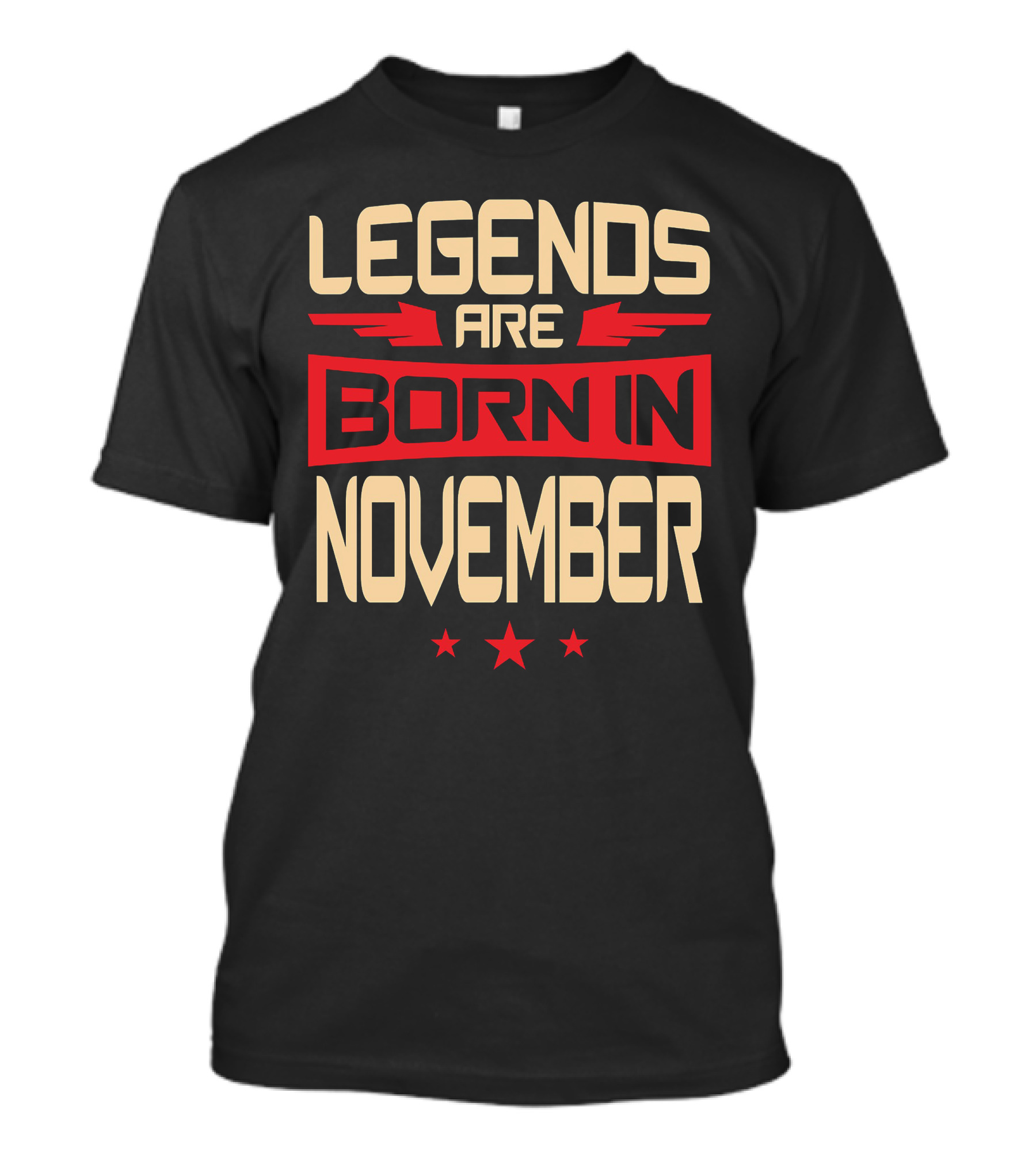 Legends Are Born In November Stars Red Banner T-Shirt