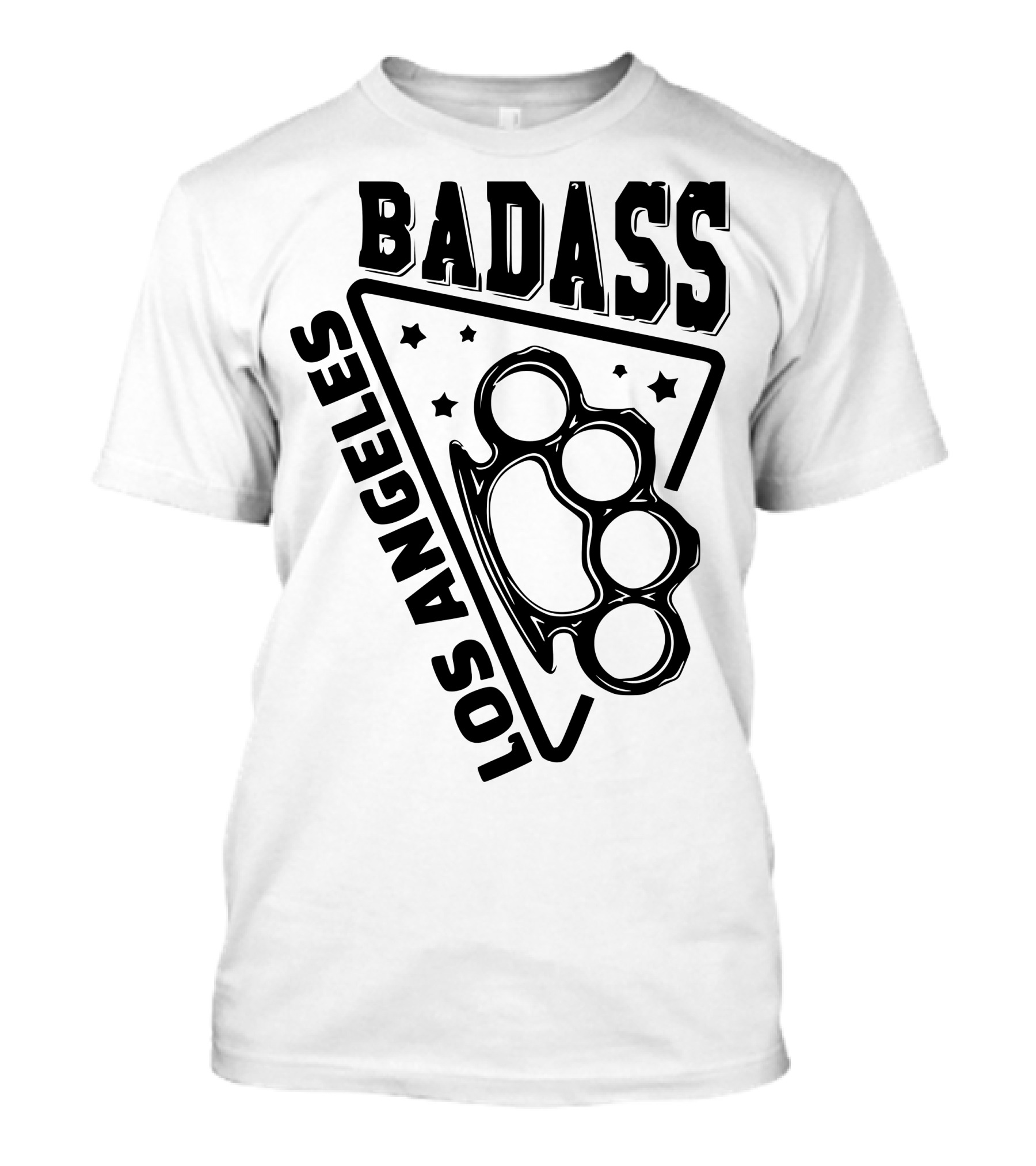 Badass Los Angeles Brass Knuckles Stars T-Shirt