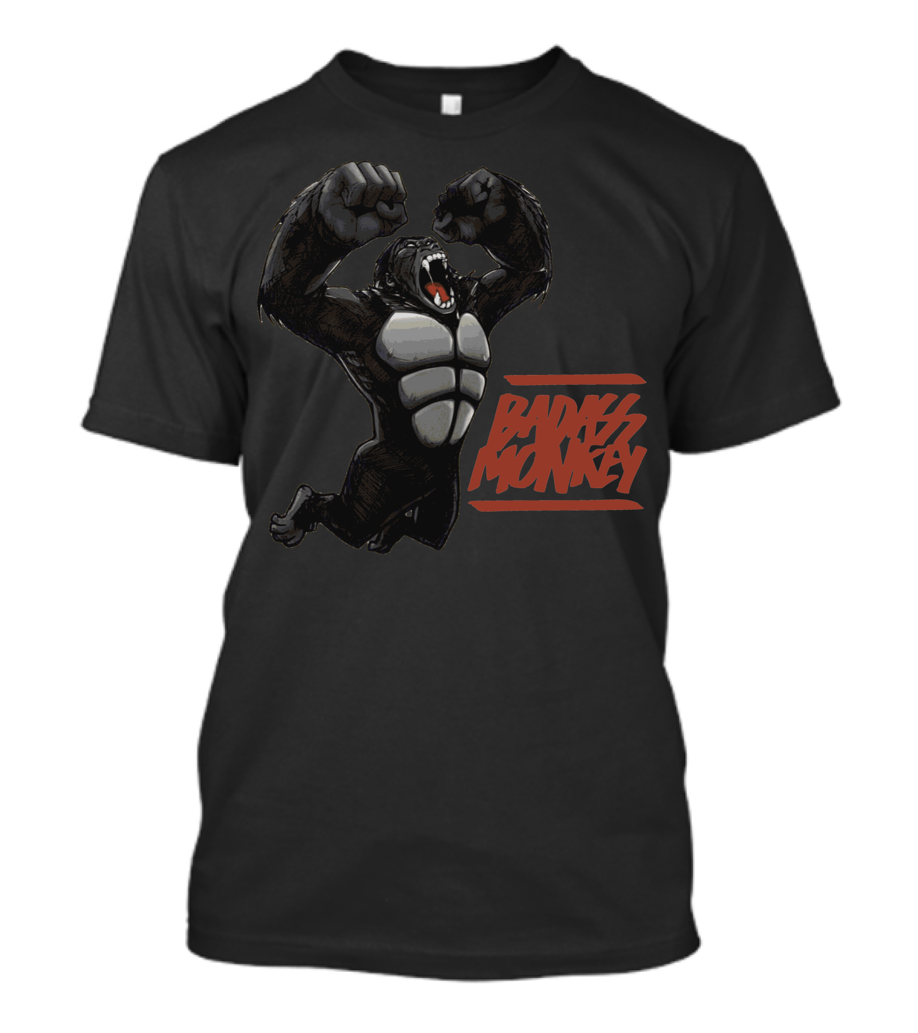 Badass Monkey Roaring Gorilla With Raised Fists T-Shirt