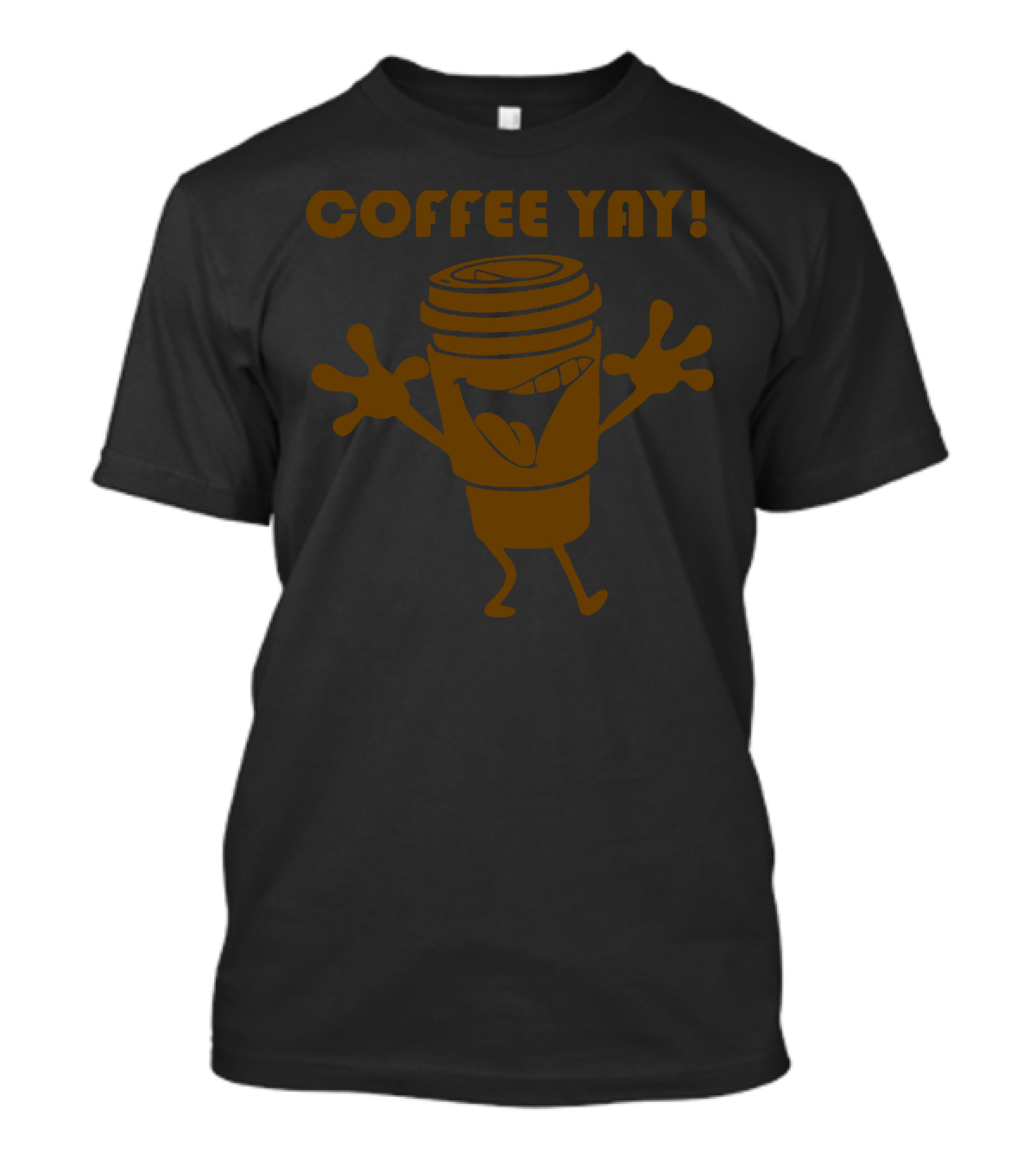 COFFEE YAY Happy Coffee Cup Character T-Shirt
