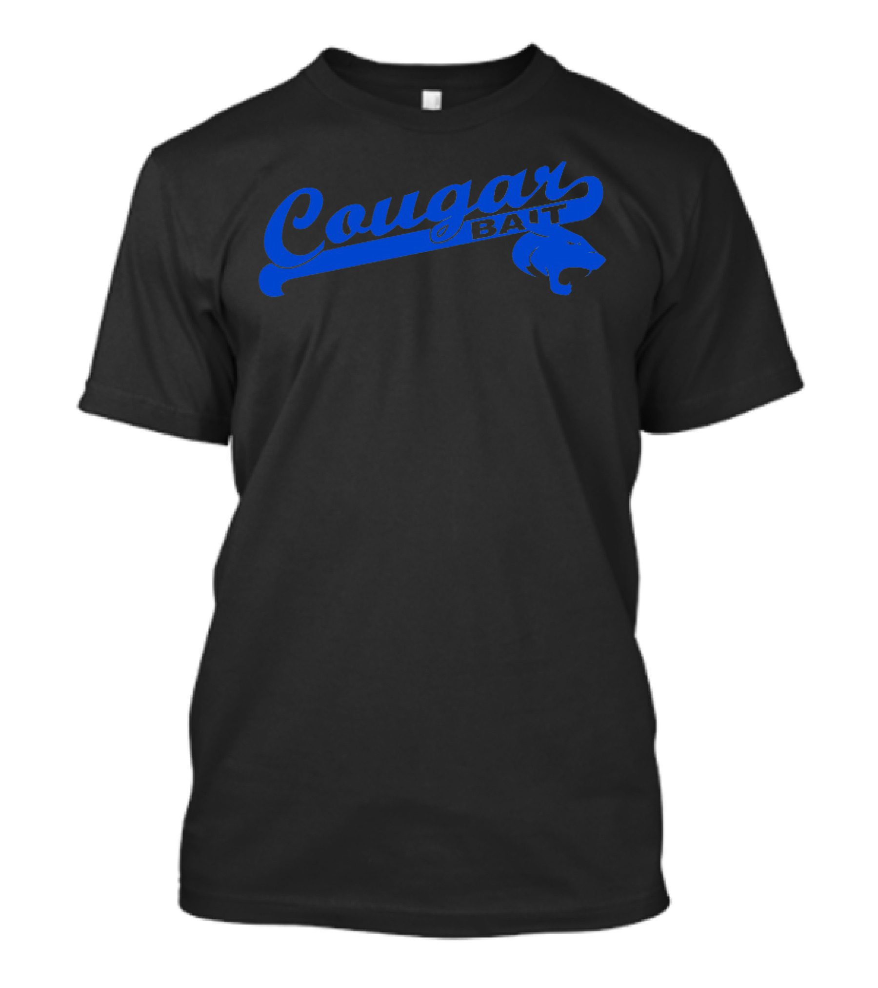 Cougar Bait Blue Script With Cougar Head T-Shirt