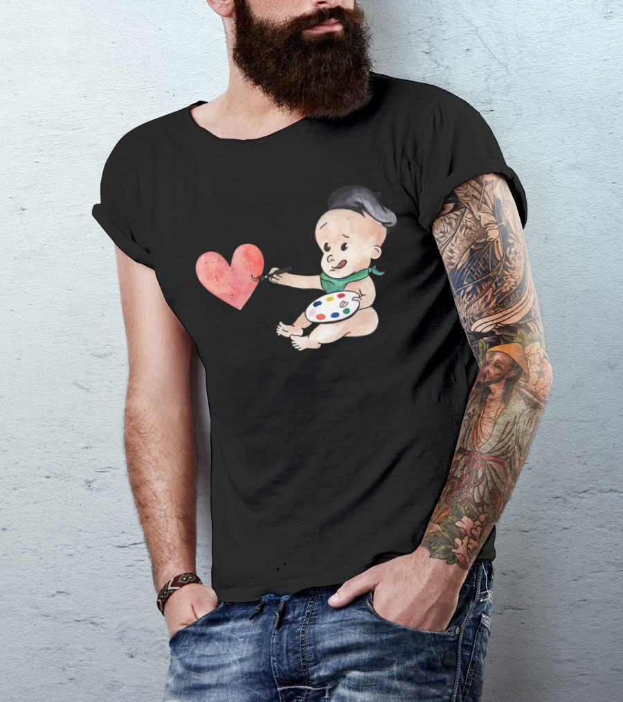 Cute Painter Heart Palette Baby Artist T-Shirt