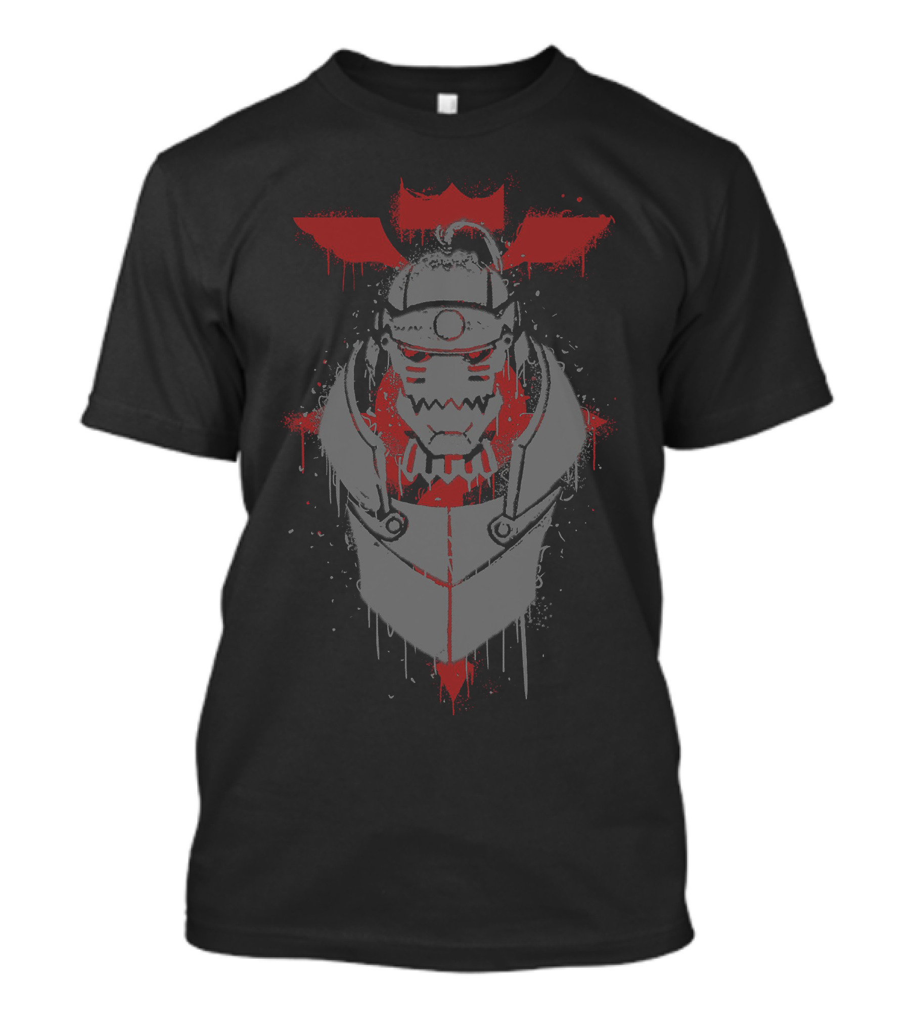 Fullmetal Alchemist Brotherhood Alphonse Elric Stencil Art Metal Armor Blood Seal T-Shirt