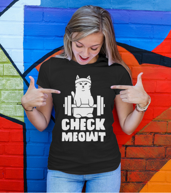 Check Meowt Gym Cat Workout T-Shirt