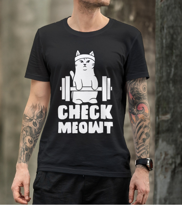 Check Meowt Gym Cat Workout T-Shirt