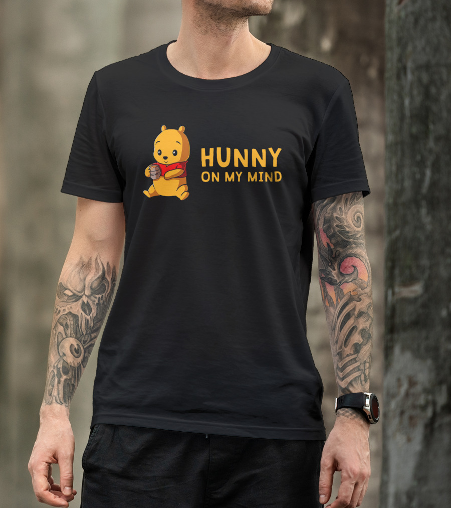 Hunny On My Mind Cute Bear With Honey Jar T-Shirt