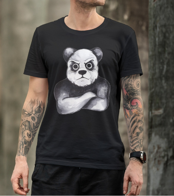 Kung Fu Panda Intense Expression Crossed Arms Ink T-Shirt