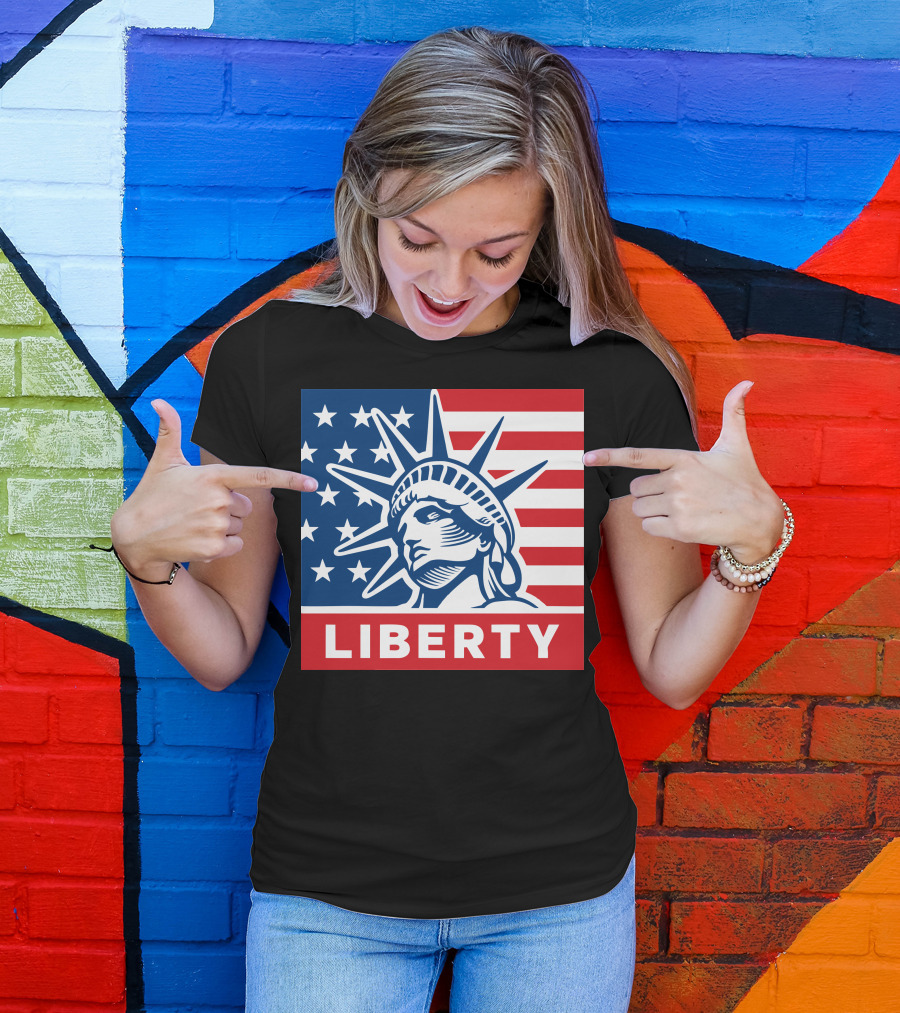 Liberty Statue Stars And Stripes Patriotic Icon Liberty T-Shirt