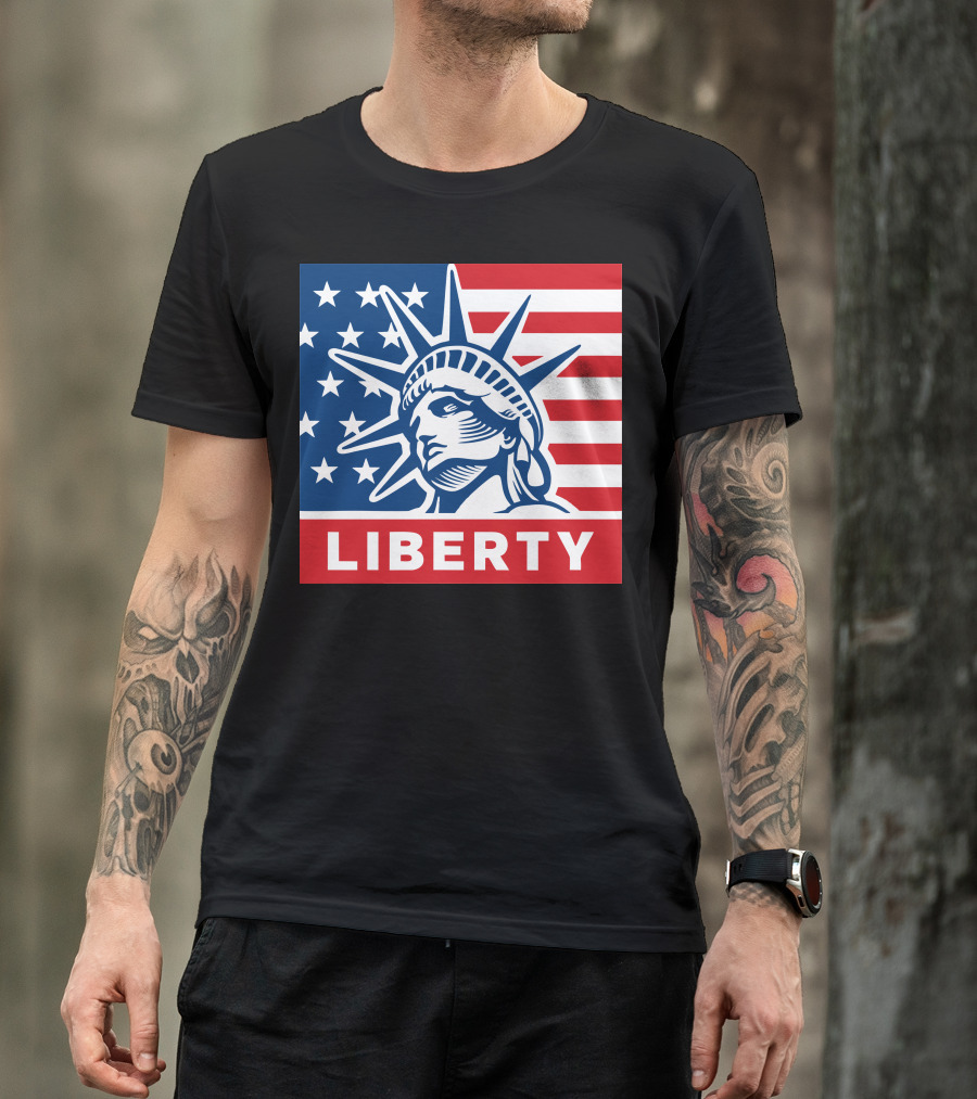 Liberty Statue Stars And Stripes Patriotic Icon Liberty T-Shirt