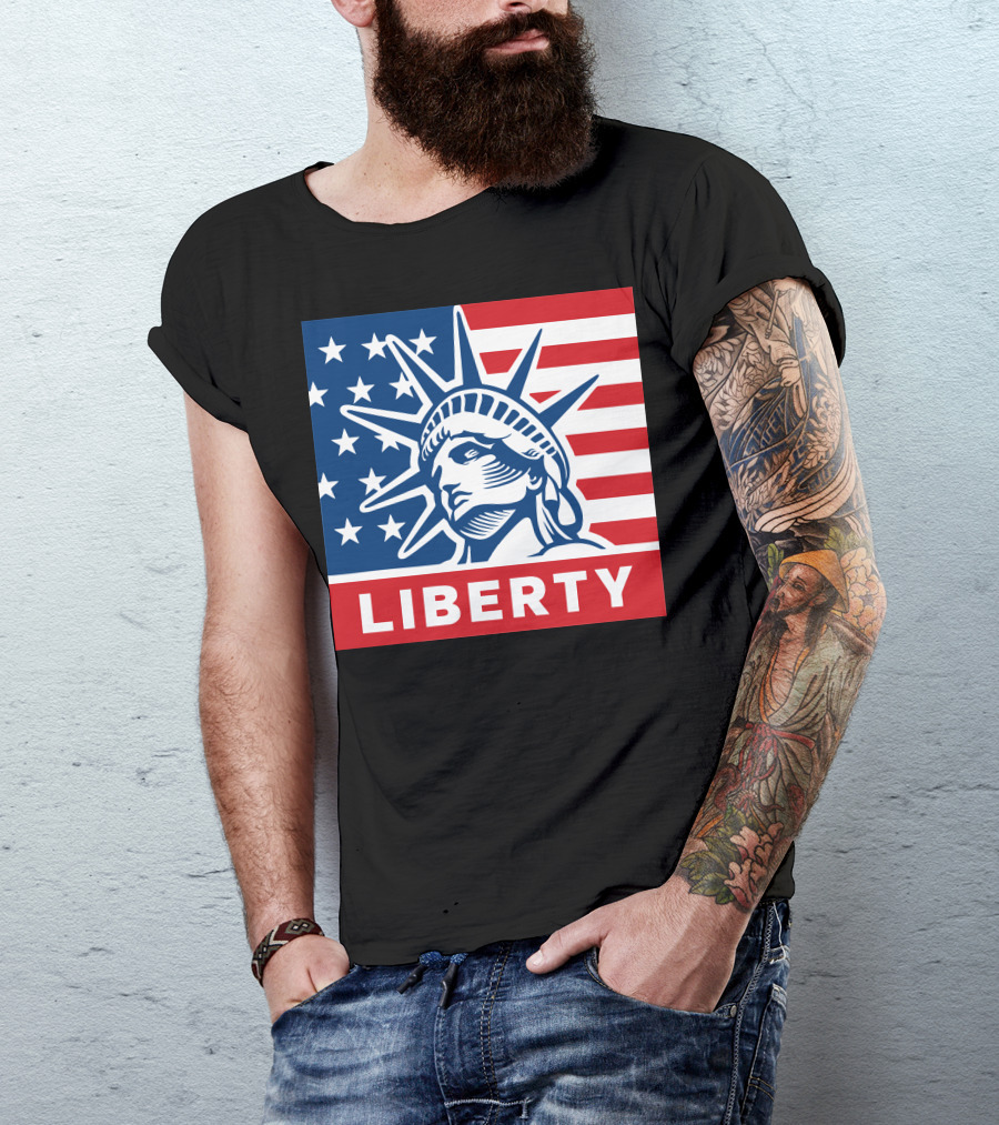 Liberty Statue Stars And Stripes Patriotic Icon Liberty T-Shirt