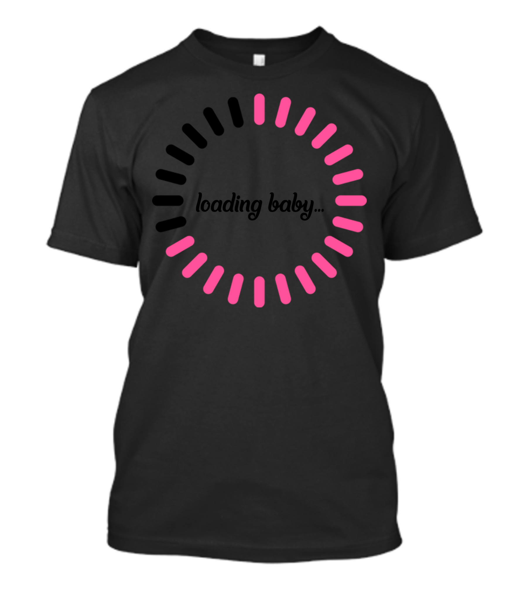 Loading Baby Girl Pink And Black Progress Circle T-Shirt