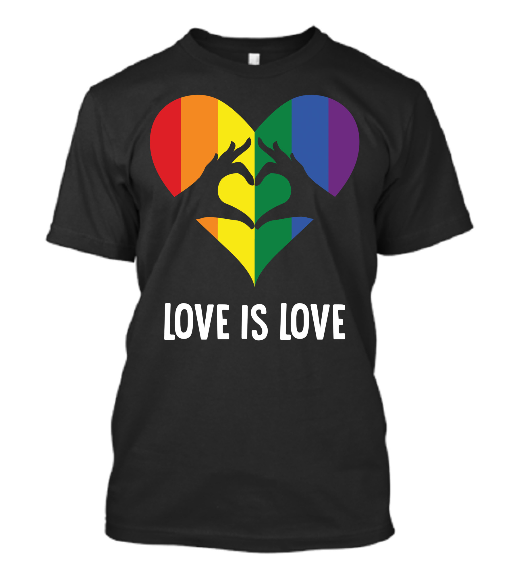 Love Is Love Heart Rainbow Hands T-Shirt