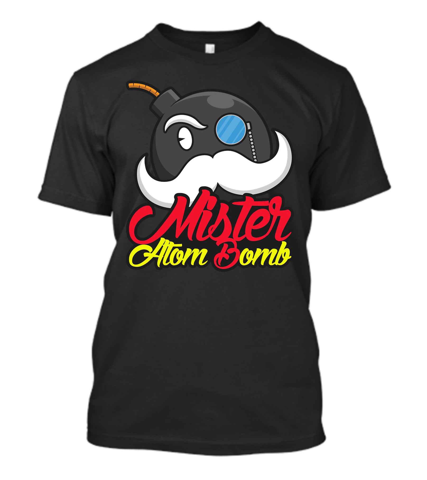 Mister Atom Bomb Cartoon Bomb With Mustache And Monocle T-Shirt