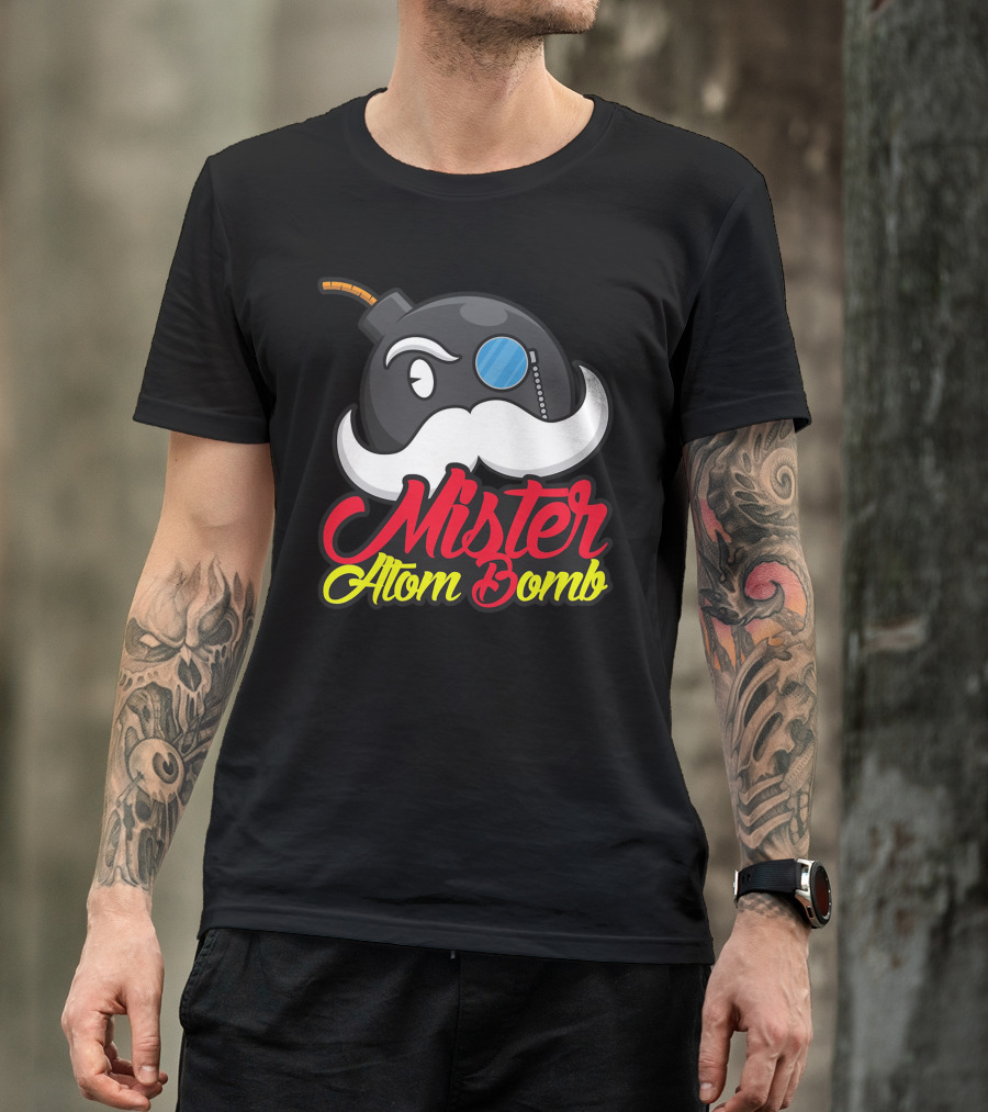 Mister Atom Bomb Cartoon Bomb With Mustache And Monocle T-Shirt