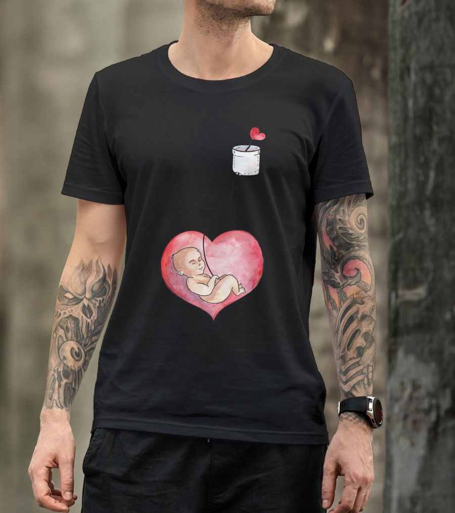 Mom And Baby Connected Through Heart String T-Shirt
