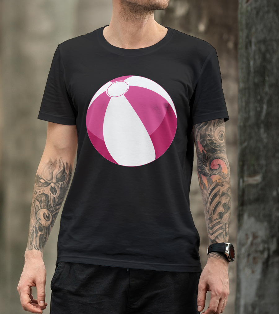 Pink And White Beachball Baby Girl T-Shirt
