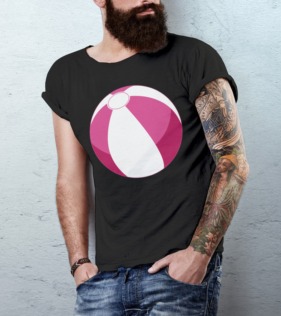 Pink And White Beachball Baby Girl T-Shirt