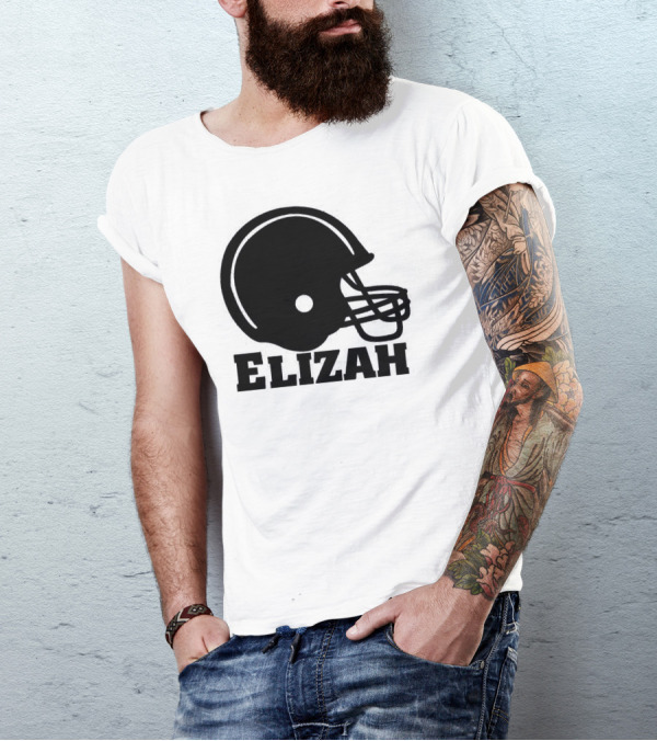 Elizah Football Helmet Promo Football T-Shirt