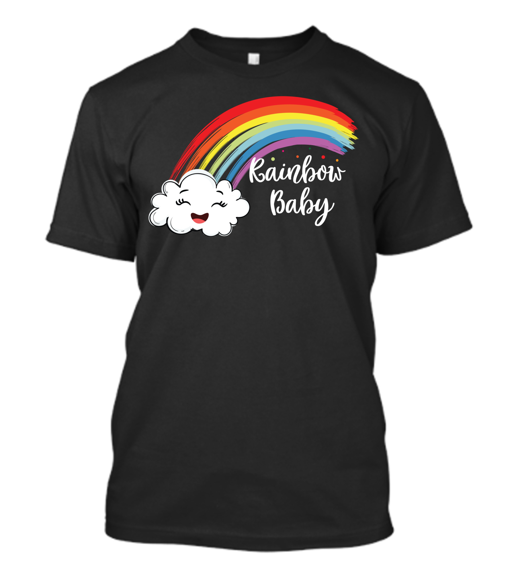 Rainbow Baby Cute Cloud With Colorful Rainbow Sky T-Shirt