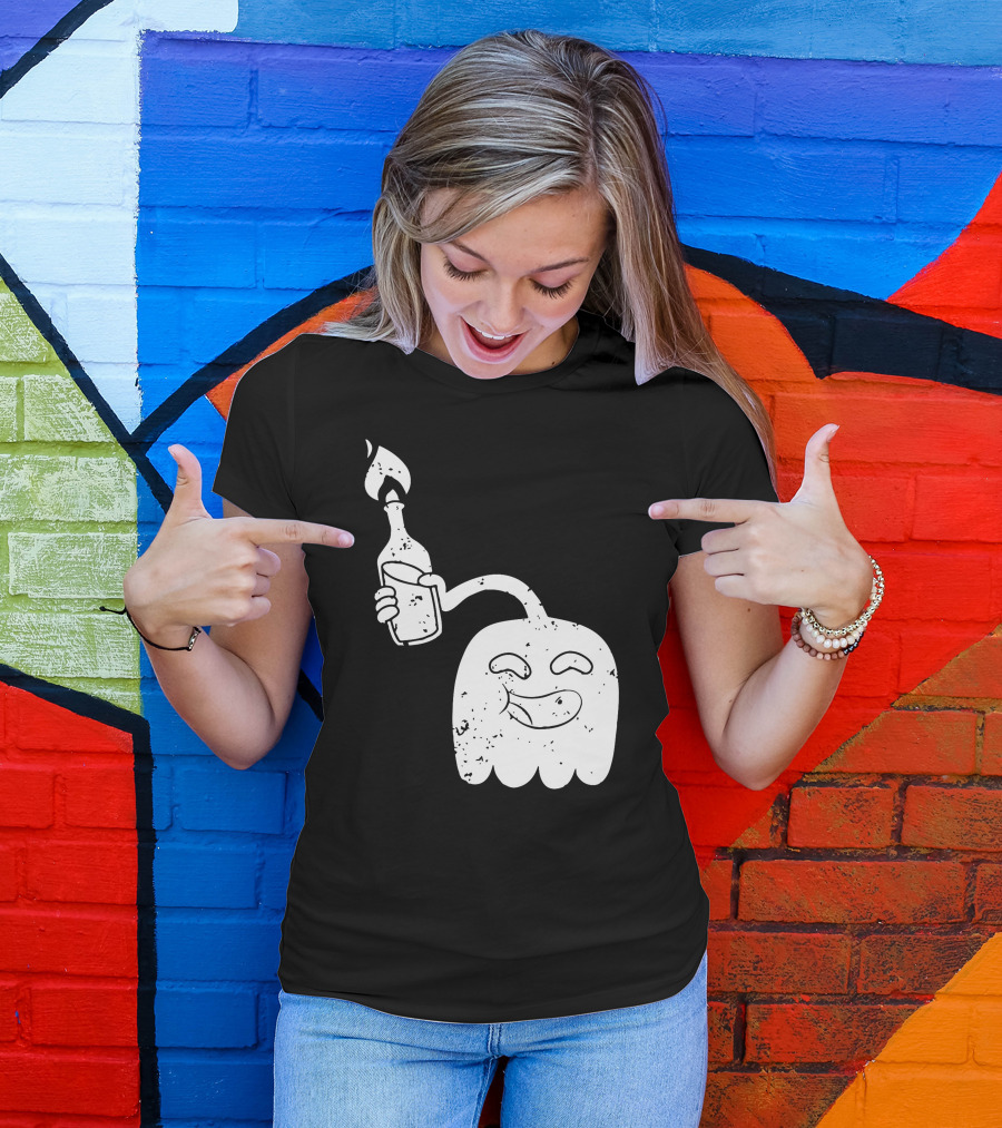 Regular Show Molotov Ghost Holding Flaming Bottle T-Shirt