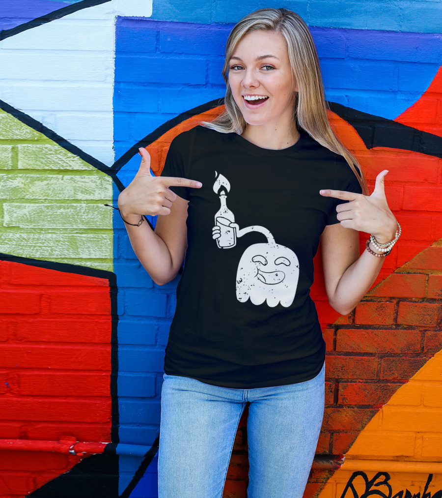 Regular Show Molotov Ghost Holding Flaming Bottle T-Shirt